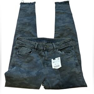 Zara Basic Z1975 Denim Camo Print Skinny Jeans Size 4
